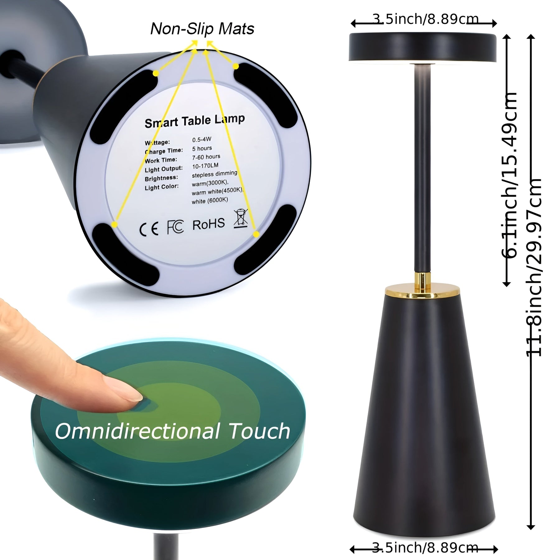 Rechargeable Cordless Table Lamp – Modern LED Accent Light – product image 5