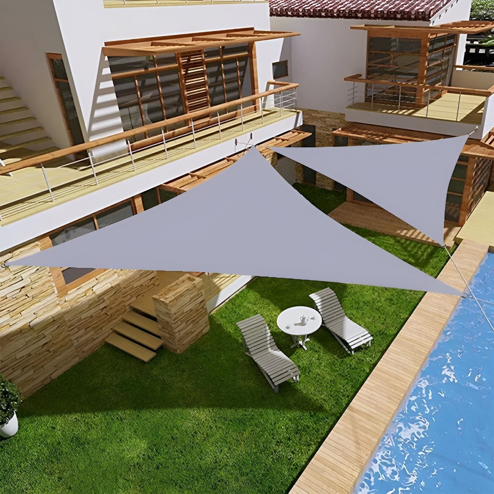 Vela de Sombra TriBlocker | Design Triangular Impermeável com Proteção UV