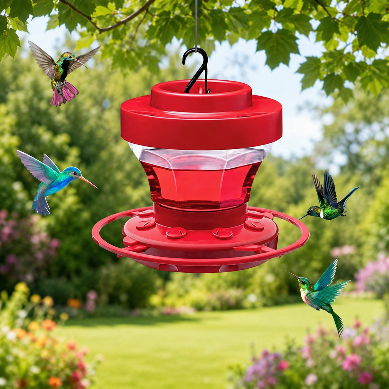 Comedouro para Beija-Flor Jardim Suspenso Design de Fácil Enchimento