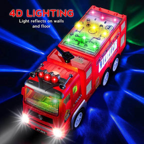Brinquedo de Caminhão de Bombeiros Elétrico com Luzes para Crianças