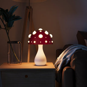 Luminária de Mesa Cogumelo LED – Luz Ambiente Inspirada em Amanita