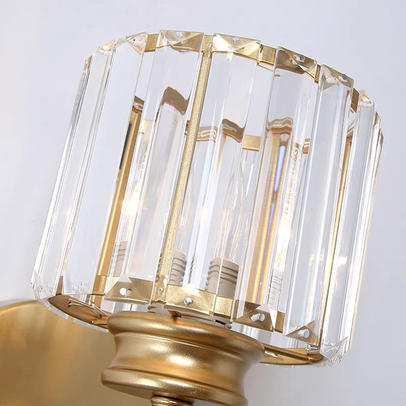 Crystal Wall Light | Modern Glass & Iron Sconce