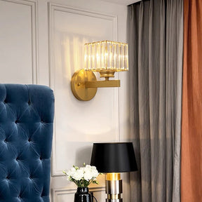 Crystal Wall Light | Modern Glass & Iron Sconce