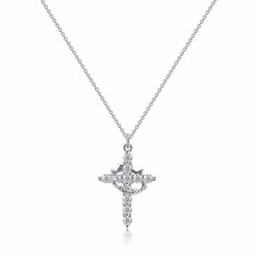 Colar com Pingente de Cruz e Coroa Joia de Fé Presente de Dia das Mães