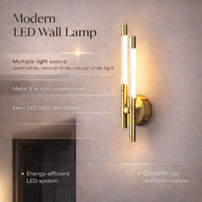 Arandela de Parede LED Moderna em Metal e Acrílico para Ambientes Internos