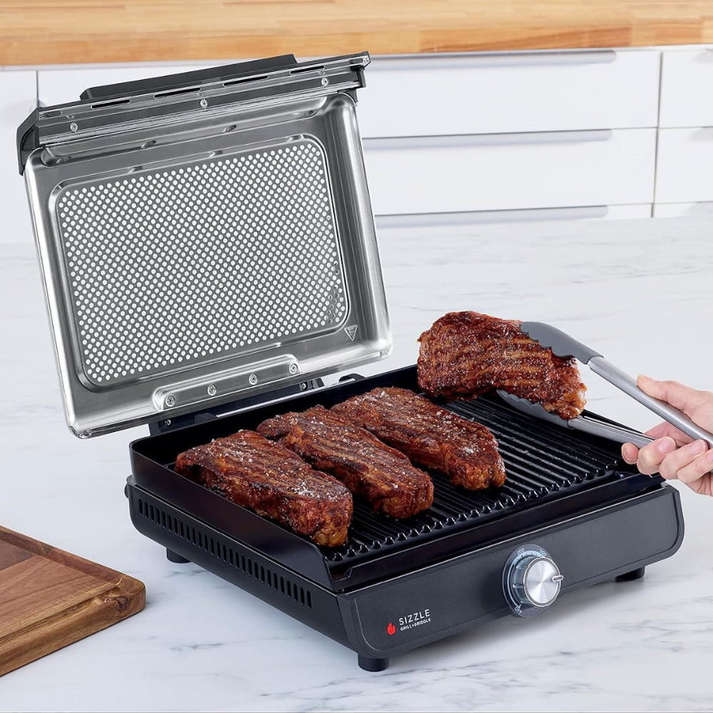 Indoor Grill Griddle 500°F Nonstick Plate Family Meals