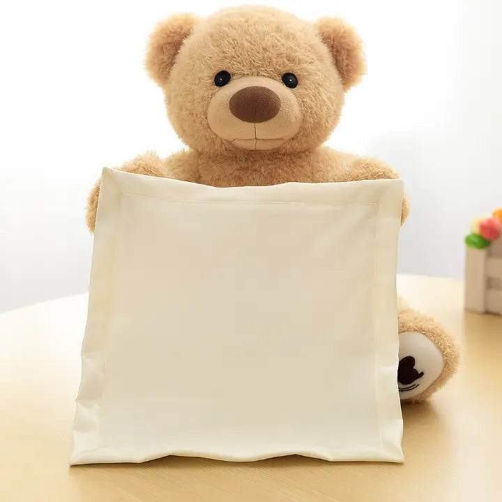 Urso de Pelúcia BuddyBear Esconde-Esconde – Com Som de Risadas, Pelúcia Macia e Brinquedo para Bebê