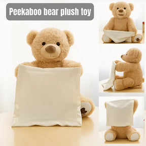 Urso de Pelúcia BuddyBear Esconde-Esconde – Com Som de Risadas, Pelúcia Macia e Brinquedo para Bebê