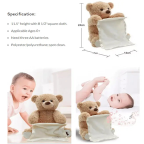 Urso de Pelúcia BuddyBear Esconde-Esconde – Com Som de Risadas, Pelúcia Macia e Brinquedo para Bebê