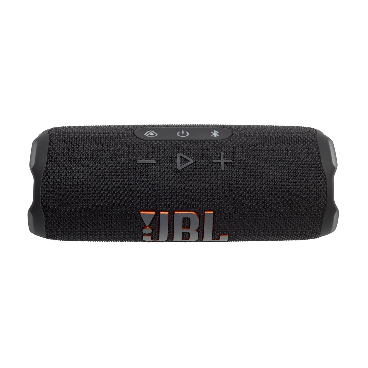 JBL Flip 7 black portable Bluetooth speaker – top controls