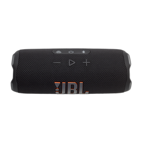 JBL Flip 7 black portable Bluetooth speaker – top controls