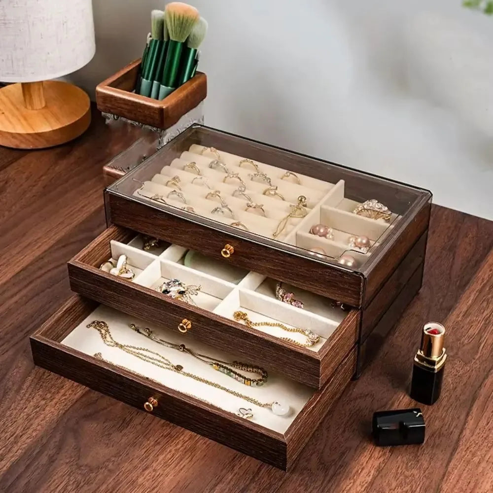 Jewelry Box Organizer Mothers Day Gift Drawer Storage Display Case