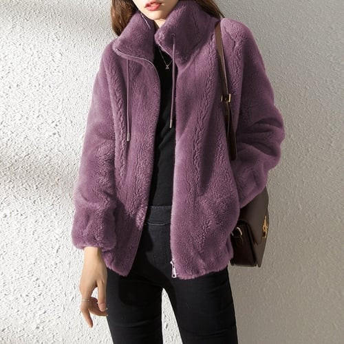 Jaqueta Puffer com Gola Alta e Pelos