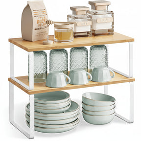 Shelf Organizer Stackable Metal Kitchen Cabinet Storage Racks