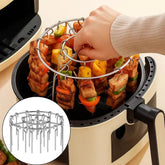 Grelha para Espetos para Air Fryer – Cozimento Uniforme, Rotisserie de Espetos e Sabor de Churrasco