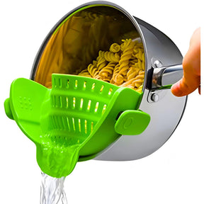 Kitchen Strainer Clip Style Pot Pasta Colander Silicone