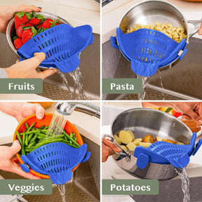 Kitchen Strainer Clip Style Pot Pasta Colander Silicone