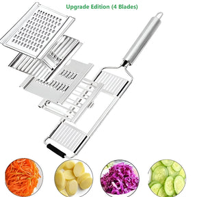 Conjunto de Fatiador de Legumes de Aço Inoxidável para Cozinha