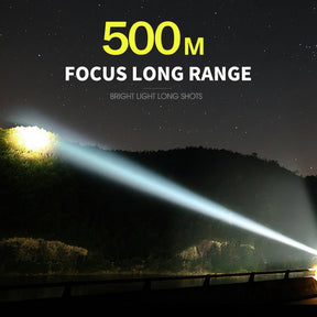 Lanterna Tática de LED Recarregável em Alumínio com Zoom