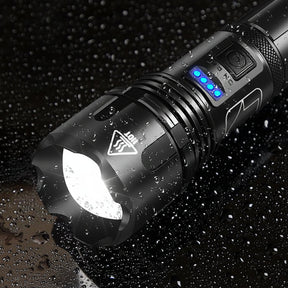 Lanterna Tática de LED Recarregável em Alumínio com Zoom