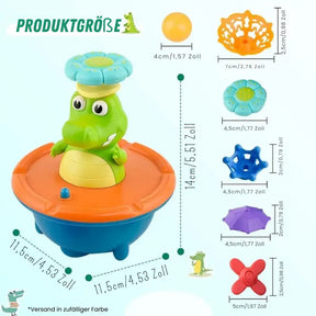 Fonte de Banho de Crocodilo com LED - Acessórios Intercambiáveis e Efeitos de Luz Colorida