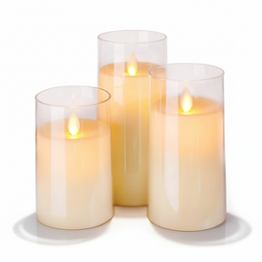 Conjunto de Velas LED Decorativas Sem Chama com Controle Remoto Branco Quente