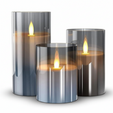 Conjunto de Velas LED Decorativas Sem Chama com Controle Remoto Branco Quente
