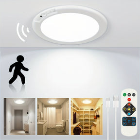 Luminária de Teto LED com Sensor de Movimento e Recarregável de Sobrepor