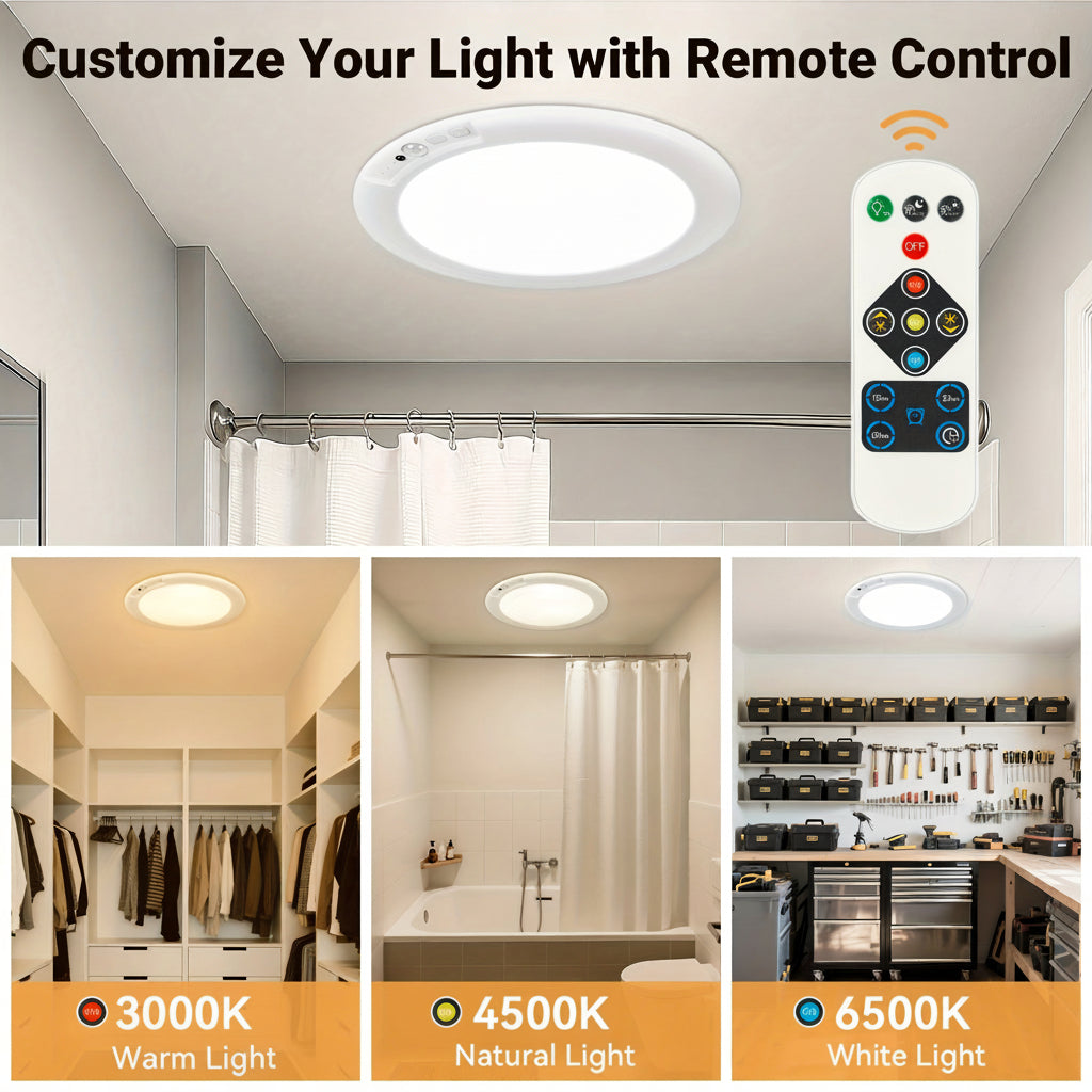 Luminária de Teto LED com Sensor de Movimento e Recarregável de Sobrepor