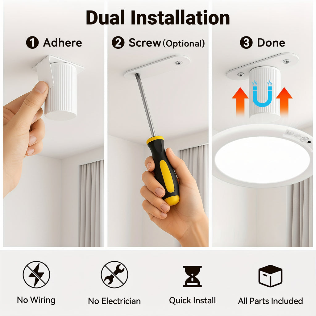 Luminária de Teto LED com Sensor de Movimento e Recarregável de Sobrepor