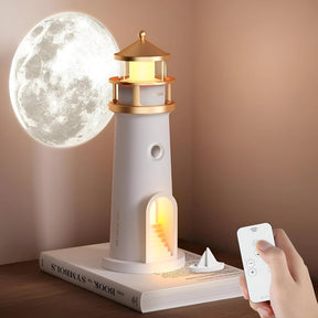 Luminária Projetora de Luz Noturna Formato Farol Decoração de Quarto LED