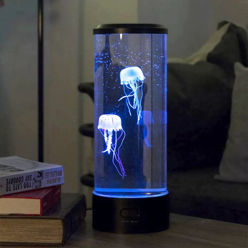 Table Lamp Jellyfish LED Color Display Cylinder Decor