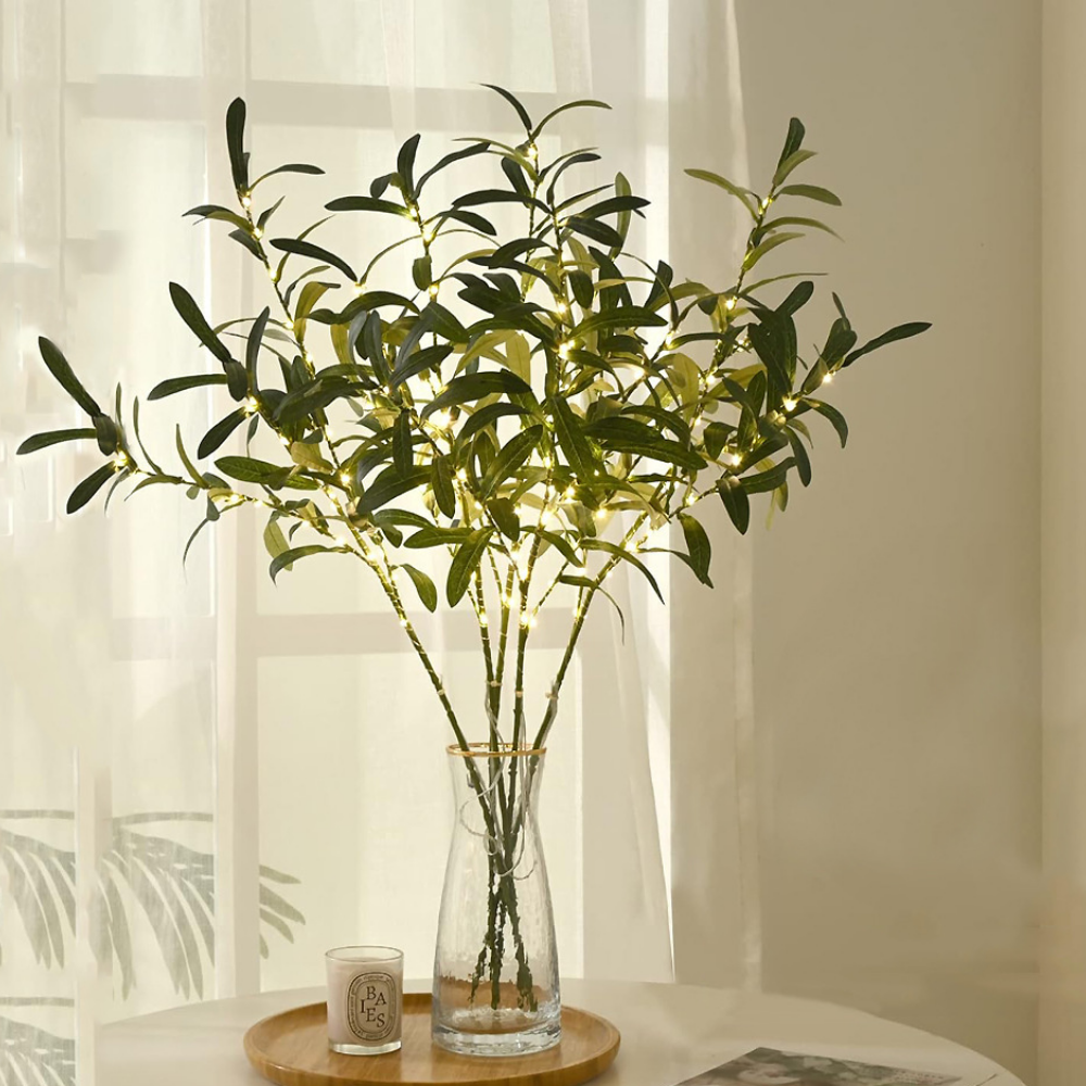 Luminária de Mesa com Galhos de LED para Decoração de Interiores com Toque Natural