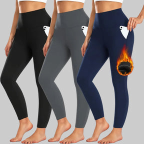 Leggings High Waist Pocket Winter Workout Pants