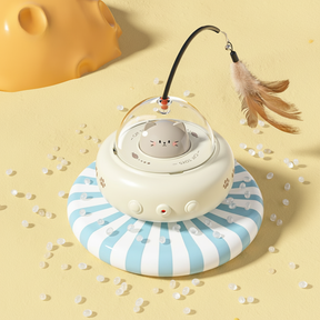 Brinquedo para Gatos Laser Automático UFO Interativo com Penas