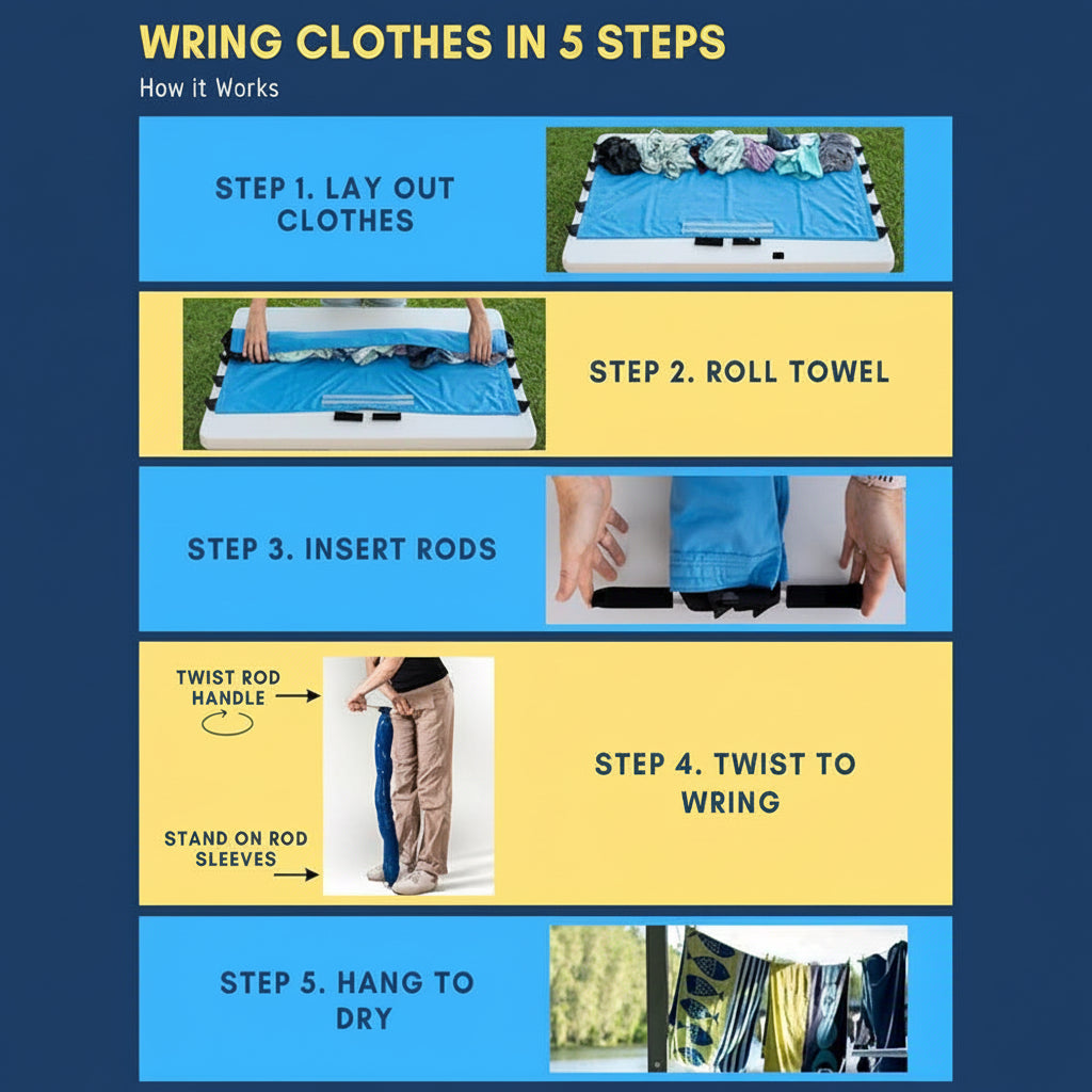 Torcedor de Roupas Portátil Manual com Manivela