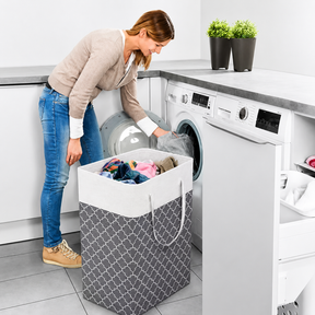 75L Waterproof Laundry Basket – Foldable Fabric Hamper with Handles
