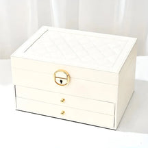 Jewelry Box Multilayer Textured Storage Organizer Display Case