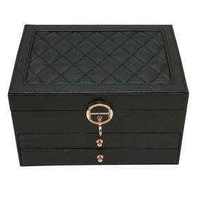 Jewelry Box Multilayer Textured Storage Organizer Display Case