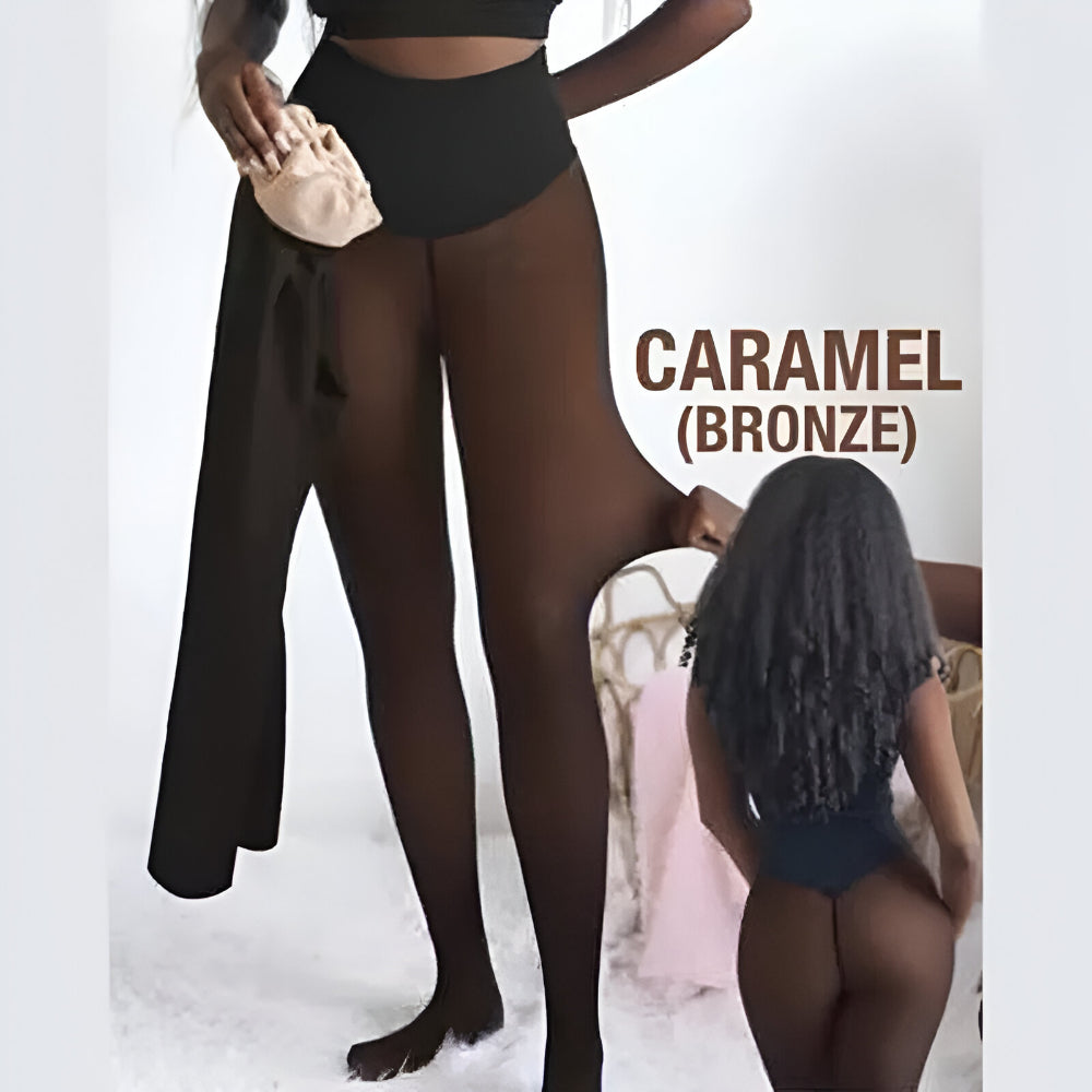 Leggings Térmicas com Efeito Transparente e Forro de Inverno