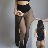 Leggings Térmicas com Efeito Transparente e Forro de Inverno