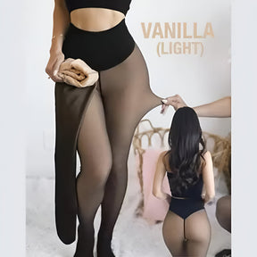 Leggings Térmicas com Efeito Transparente e Forro de Inverno