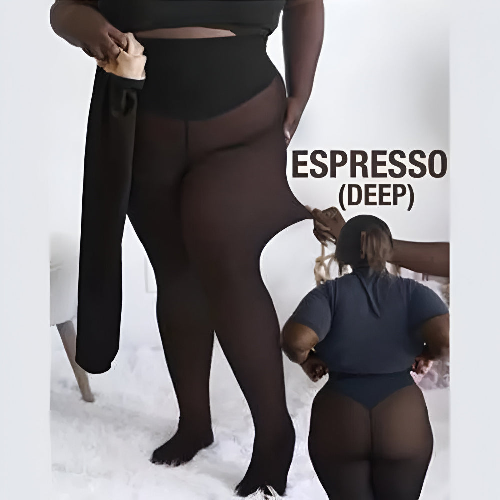 Leggings Térmicas com Efeito Transparente e Forro de Inverno