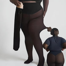 Leggings Térmicas com Efeito Transparente e Forro de Inverno