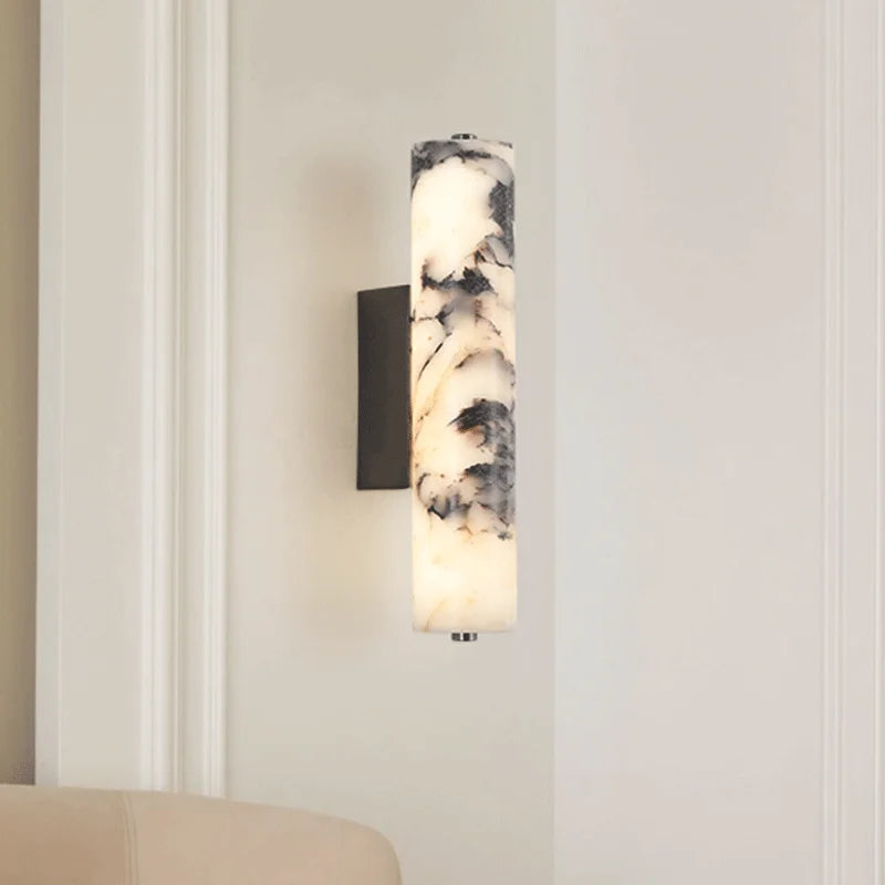 Arandela de Mármore Natural – Luminária de Parede Moderna em Estilo Italiano