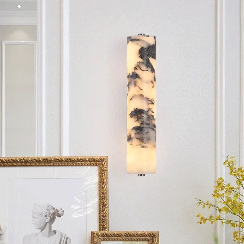 Arandela de Mármore Natural – Luminária de Parede Moderna em Estilo Italiano