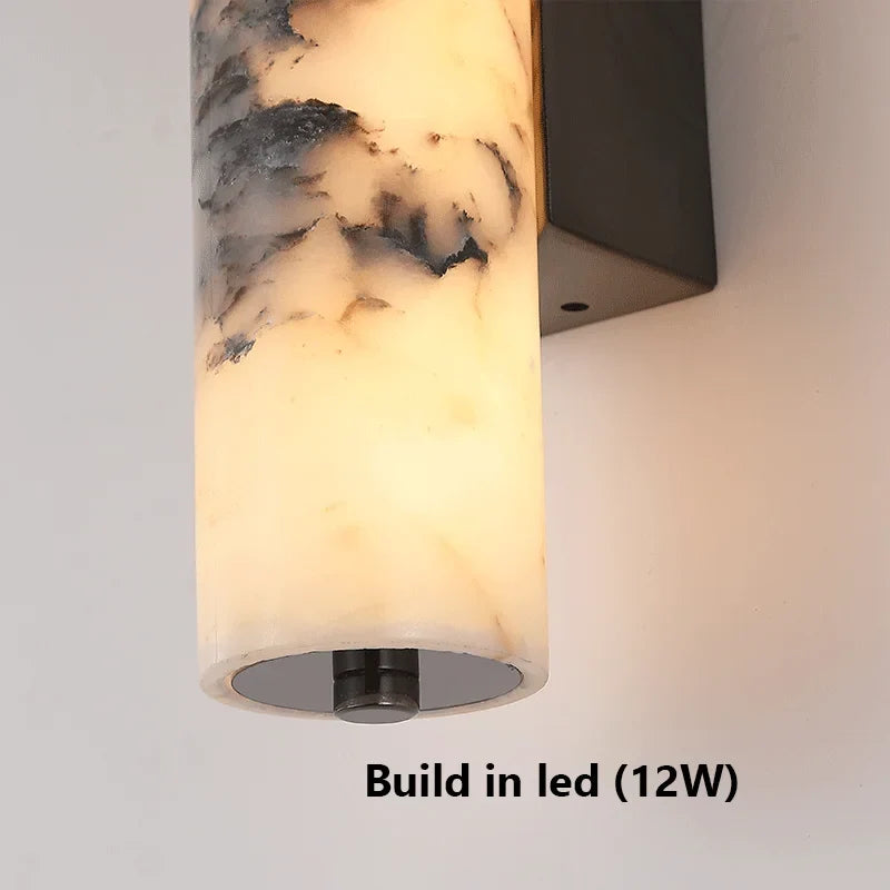 Arandela de Mármore Natural – Luminária de Parede Moderna em Estilo Italiano