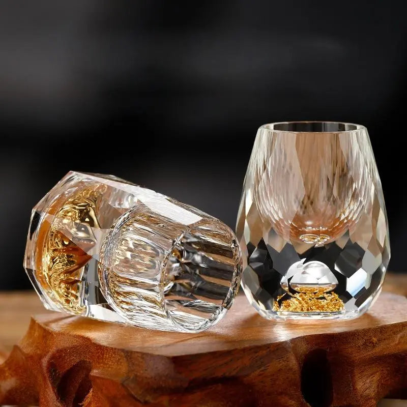 Conjunto de 6 Copos de Dose em Cristal – Vidro Lapidado Elegante e Artigos de Bebida Premium