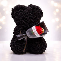 Decoração de Mesa Urso de Rosas Flor Artificial Presente de Dia dos Namorados
