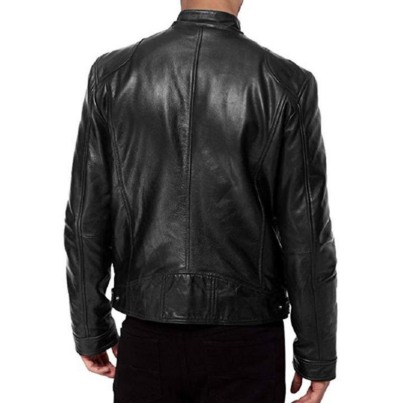 Jaqueta Biker de Couro com Gola